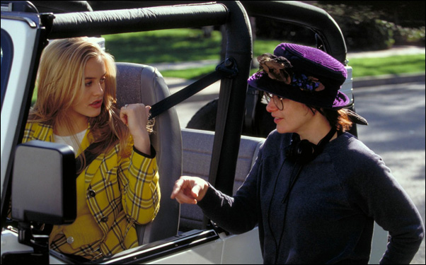 Amy Heckerling and Alicia Silverstone on the set of "Clueless"