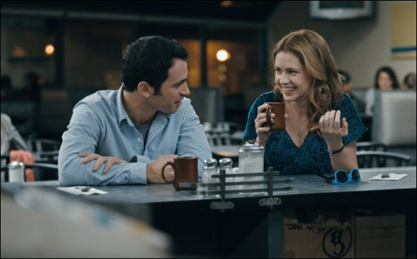 Chris Messina and Jenna Fischer in "The Giant Mechanical Man"