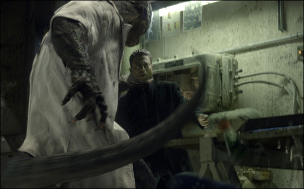 The Lizard and Irrfan Khan in a scene cut from Marc Webb's The Amazing Spider-Man