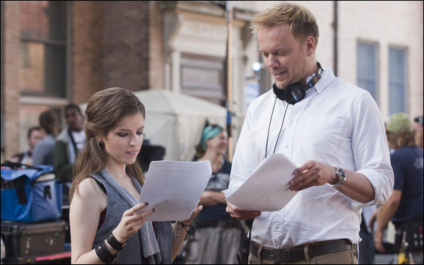 Jason Moore and Anna Kendrick on the Set of the movie Pitch Perfect
