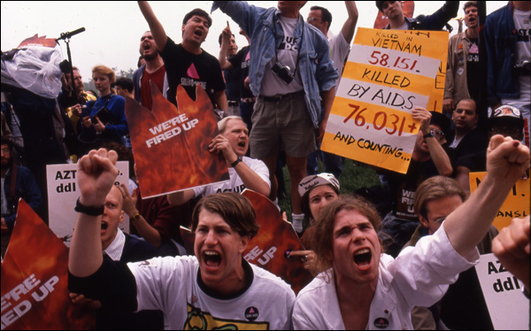 A scene of AIDS activists in David France's documentary "How to Survive a Plague"