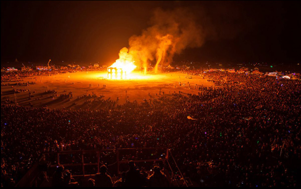 The effigy burning in a scene from Steve Brown and Jessie Deeter's documentary Spark: A Burning Man Story