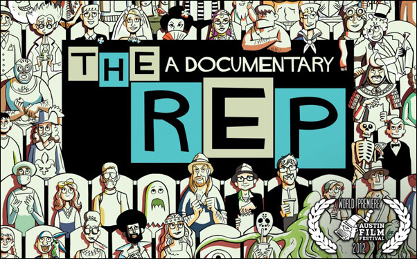 Alex Woodside, Nigel Agnew and Charlie Lewton in Morgan White's documentary The Rep