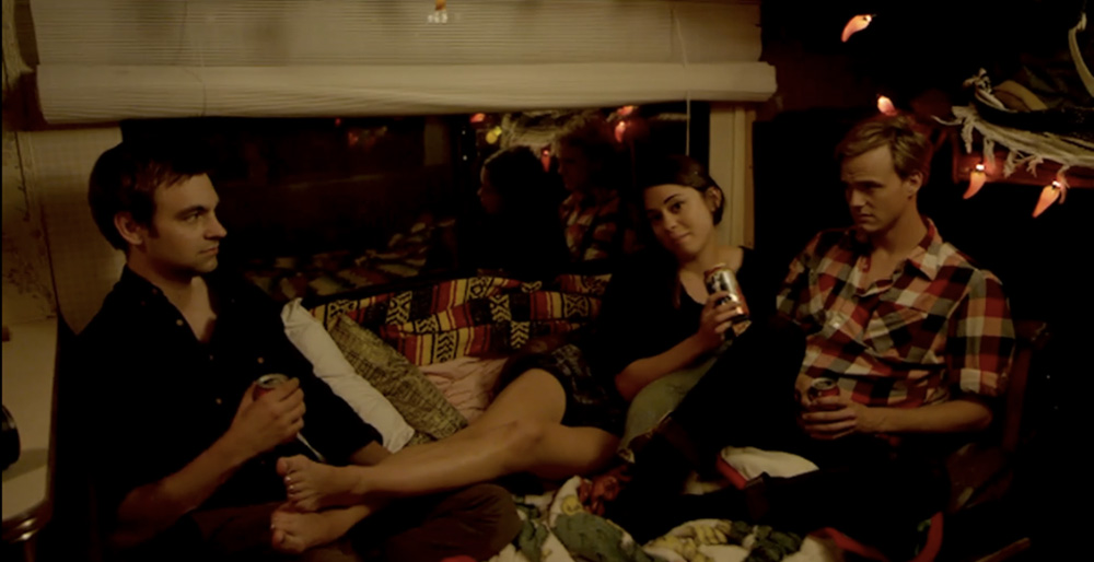Whitmer Thomas, Drew Tarver and Rosa Salazar in "May the Best Man Win"