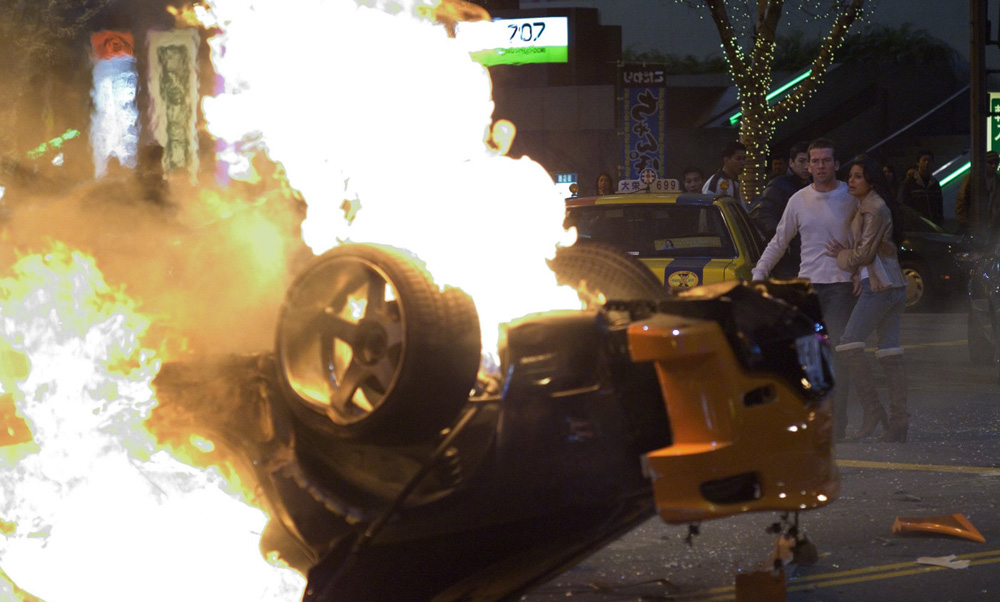 Lucas Black and Nathalie Kelley in "Fast & Furious: Tokyo Drift"