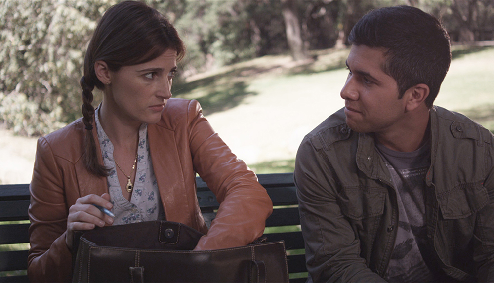 Nicole Hayden and Walter Perez in "The Park Bench"