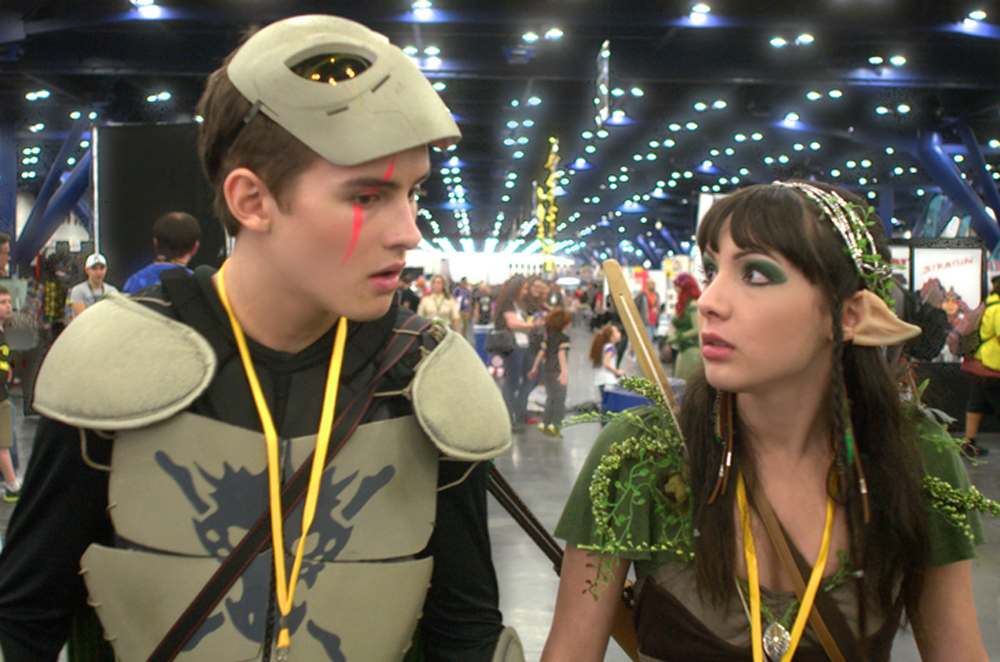 Michael Johnston and Hannah Marks in "Slash"