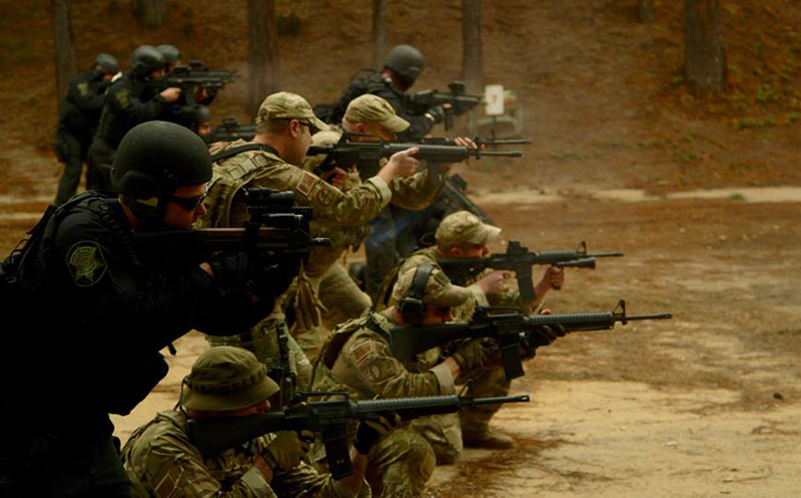 A scene from Craig Atkinson's "Do Not Resist"