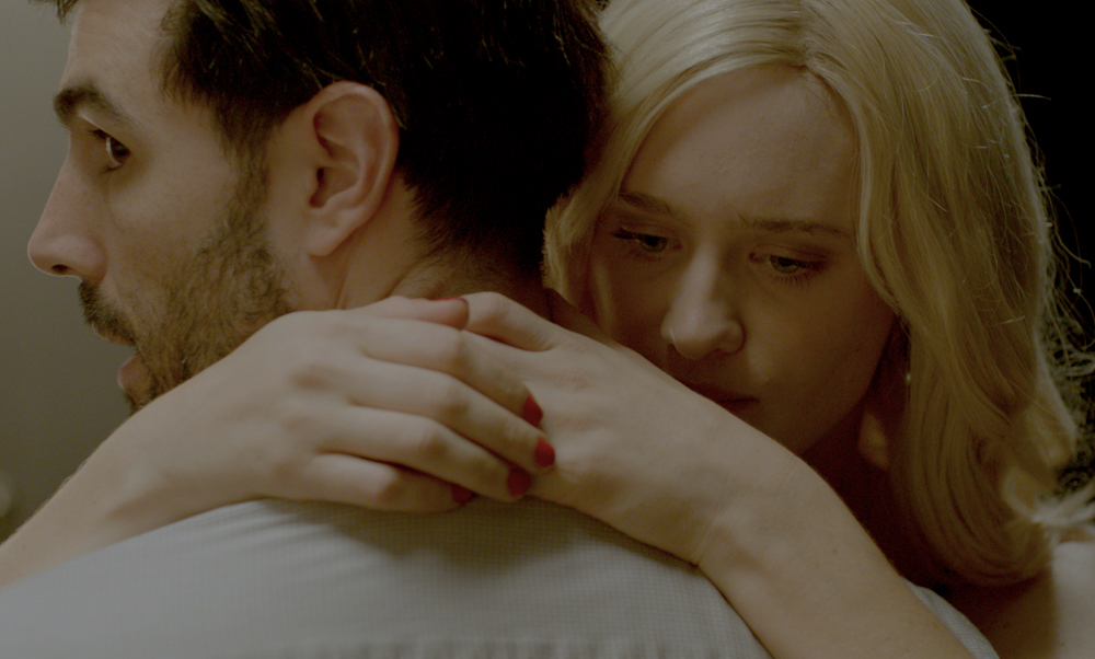 Louis Cancelmi and Mackenzie Davis in "Memory Box"