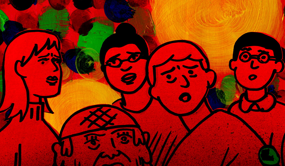 A scene from Dash Shaw's "My Entire High School is Sinking Into the Sea"