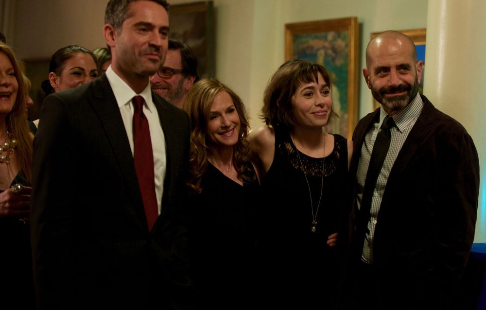 Omar metwally, Holly Hunter, Tony Shalhoub and Cristin Miliotti in "Breakable You"