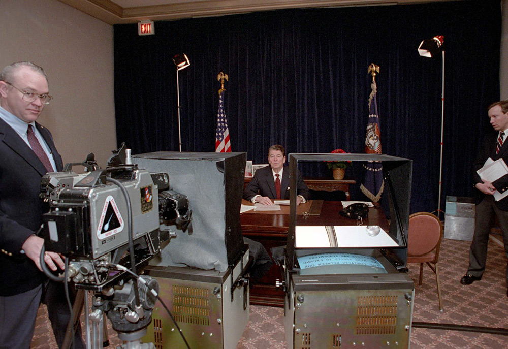 A scene from Sierra Pettengill and Pacho Velez's "The Reagan Show"