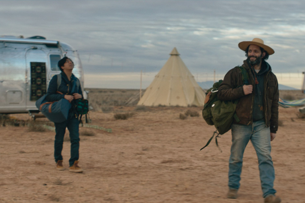Jason Mantzoukas and Tony Revolori in "The Long Dumb Road"