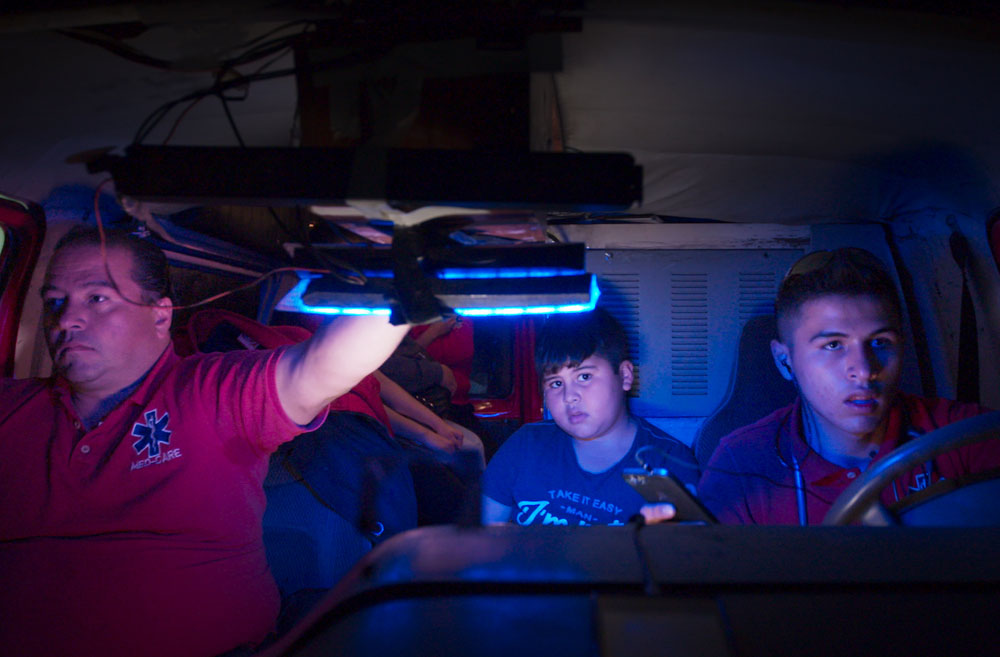 A scene from Luke Lorentzen's "Midnight Family"