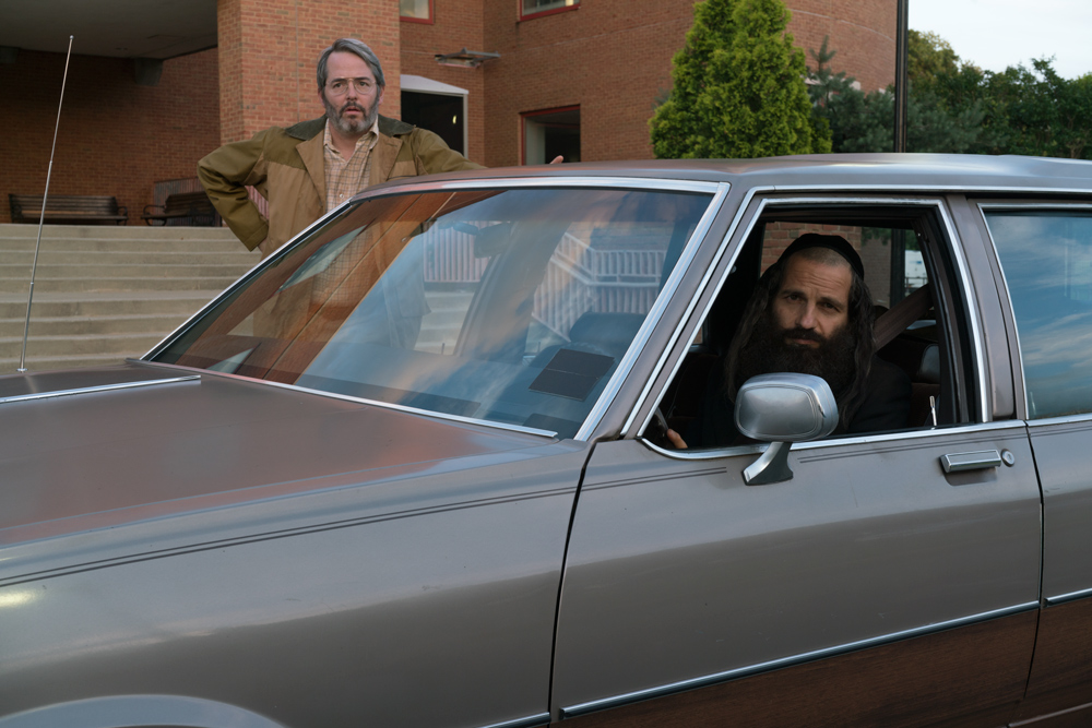 Matthew Broderick and Geza Rohrig in "To Dust"