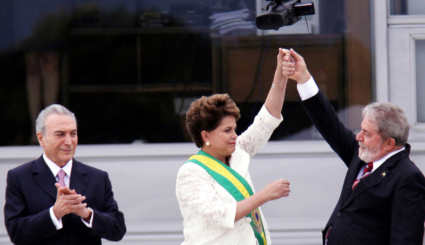 Dilma Rousseff, Lula da Silva and Michel Temer in "The Edge of Democracy"
